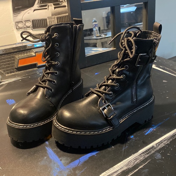 Platform Combat Boot - Picture 1 of 5